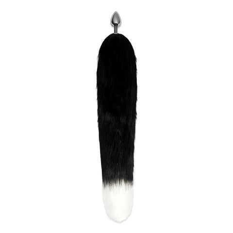 Furry Tales Black Foxtail Butt Plug 14 Inch Tail With Metal Plug > Anal Range > Tail Butt Plugs