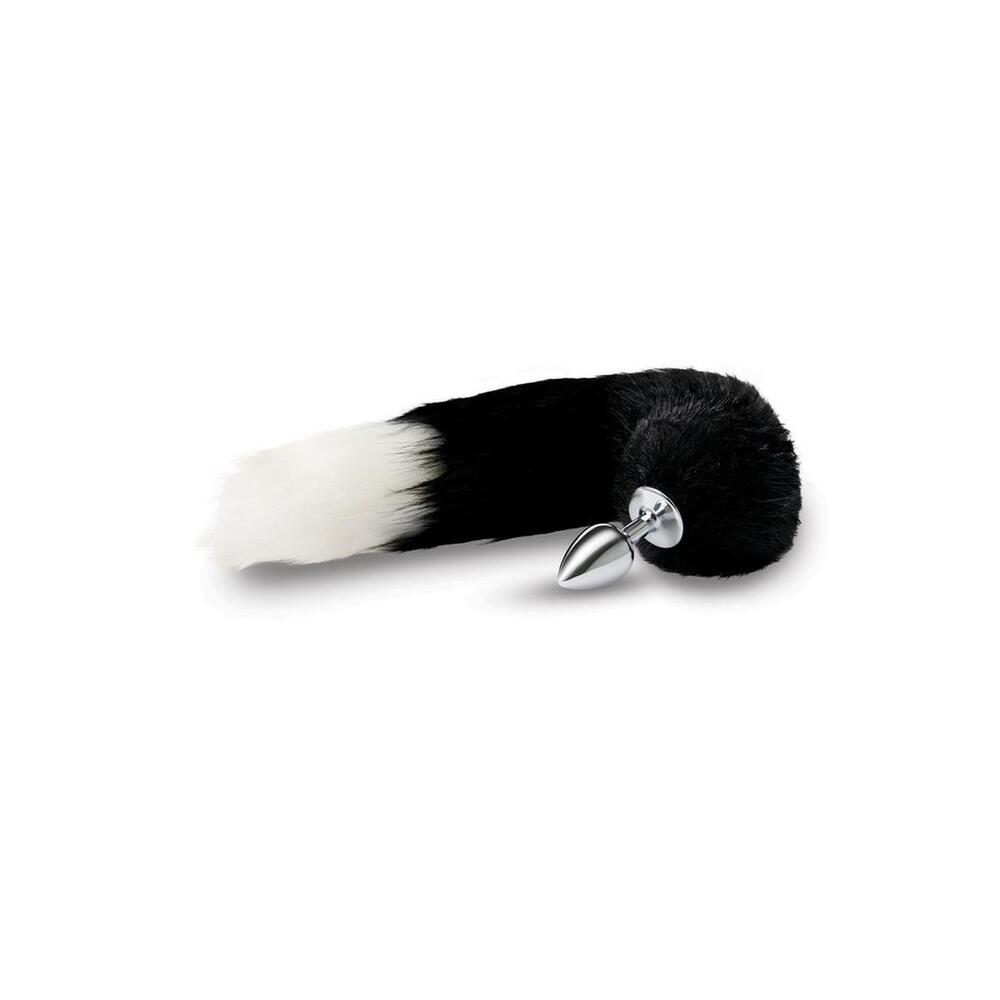 Furry Tales Black Foxtail Butt Plug 14 Inch Tail With Metal Plug > Anal Range > Tail Butt Plugs