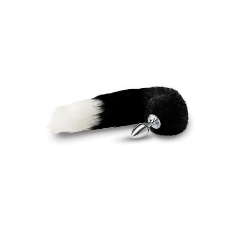 Furry Tales Black Foxtail Butt Plug 14 Inch Tail With Metal Plug > Anal Range > Tail Butt Plugs