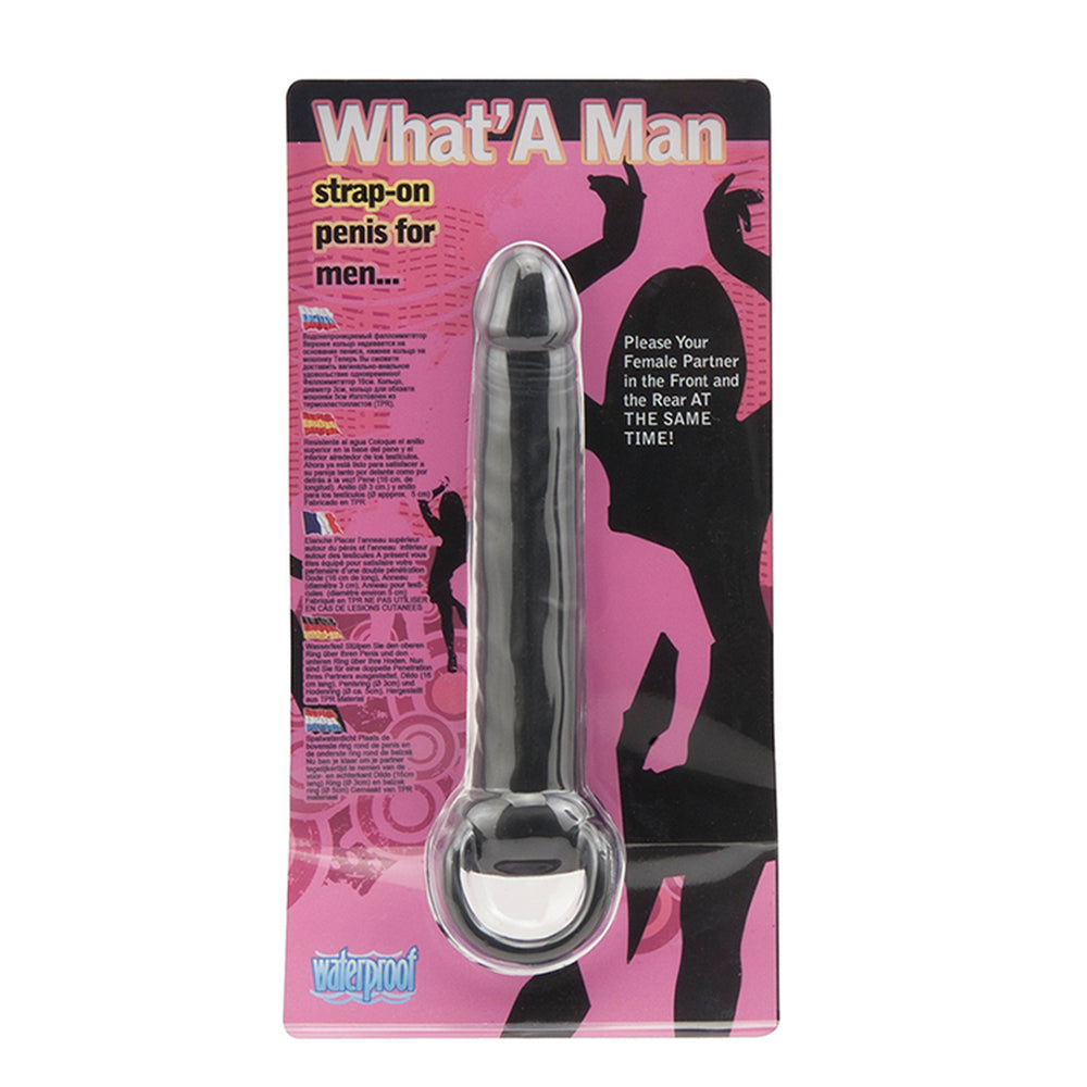 What A Man Black Double Penetrator Strap On Adjustable > Realistic Dildos and Vibes > Strap on Dildo