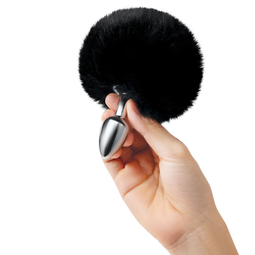 WhipSmart Furry Tales Bunny Tail Black Metal Plug Tails