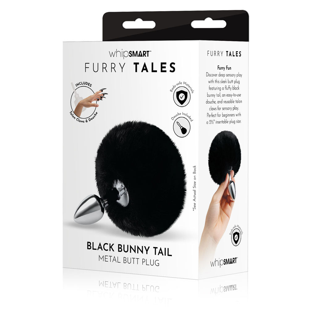 WhipSmart Furry Tales Bunny Tail Black Metal Plug Black Tails