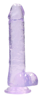 Realrock Crystal Clear 8 Inch Realistic Dildo with Balls – Body-Safe Phthalate-Free TPE Purple > Dildos > Realistic Dildos