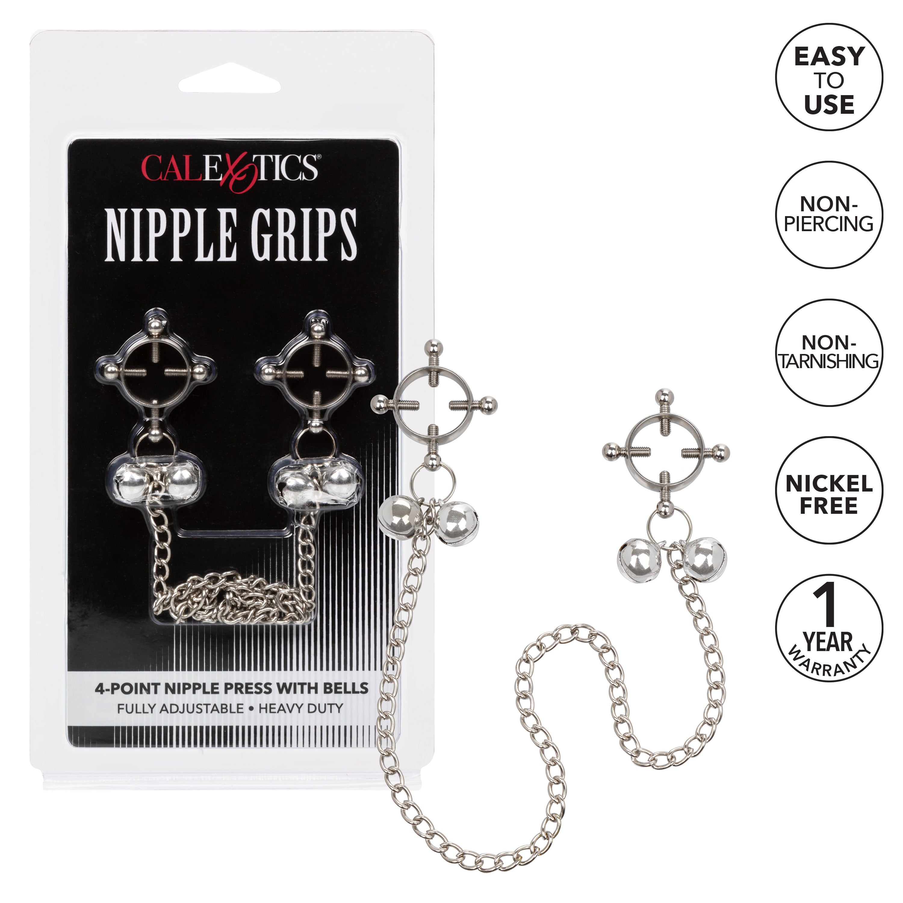 Nipple Grips 4-Point Nipple Press with Bells – Adjustable Nipple Clamp > Sex Toys > Nipple Clamps