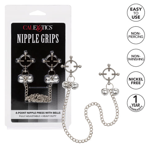 Nipple Grips 4-Point Nipple Press with Bells – Adjustable Nipple Clamp > Sex Toys > Nipple Clamps