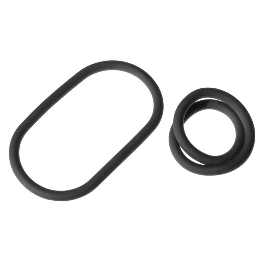Perfect Fit XPlay Gear 9 Inch Slim Wrap Ring 2 Pack Black COCK RINGS