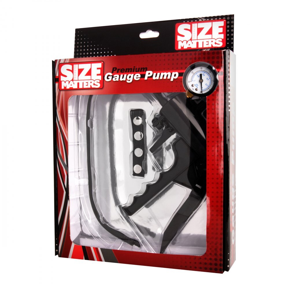 Size Matters Premium Gauge Pump Black > Sex Toys For Men > Penis Enlargers