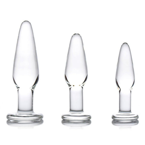 XR Dosha 3 Piece Glass Anal Plug Kit Temperature Sensitive Default Title > Anal Range > Butt Plug Kits