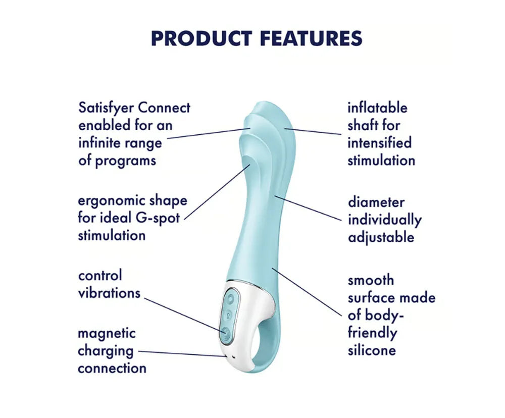 Satisfyer Air Pump Vibrator 5 Plus – Inflatable Shaft 15mm Vibrator > Sex Toys For Ladies > G-Spot Vibrators