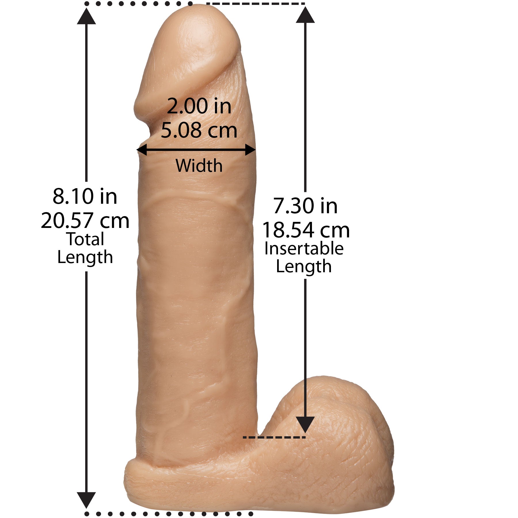 VacUlock 8 Inch Realistic Dildo Attachment Flesh Pink Default Title > Dildos > Realistic Dildos