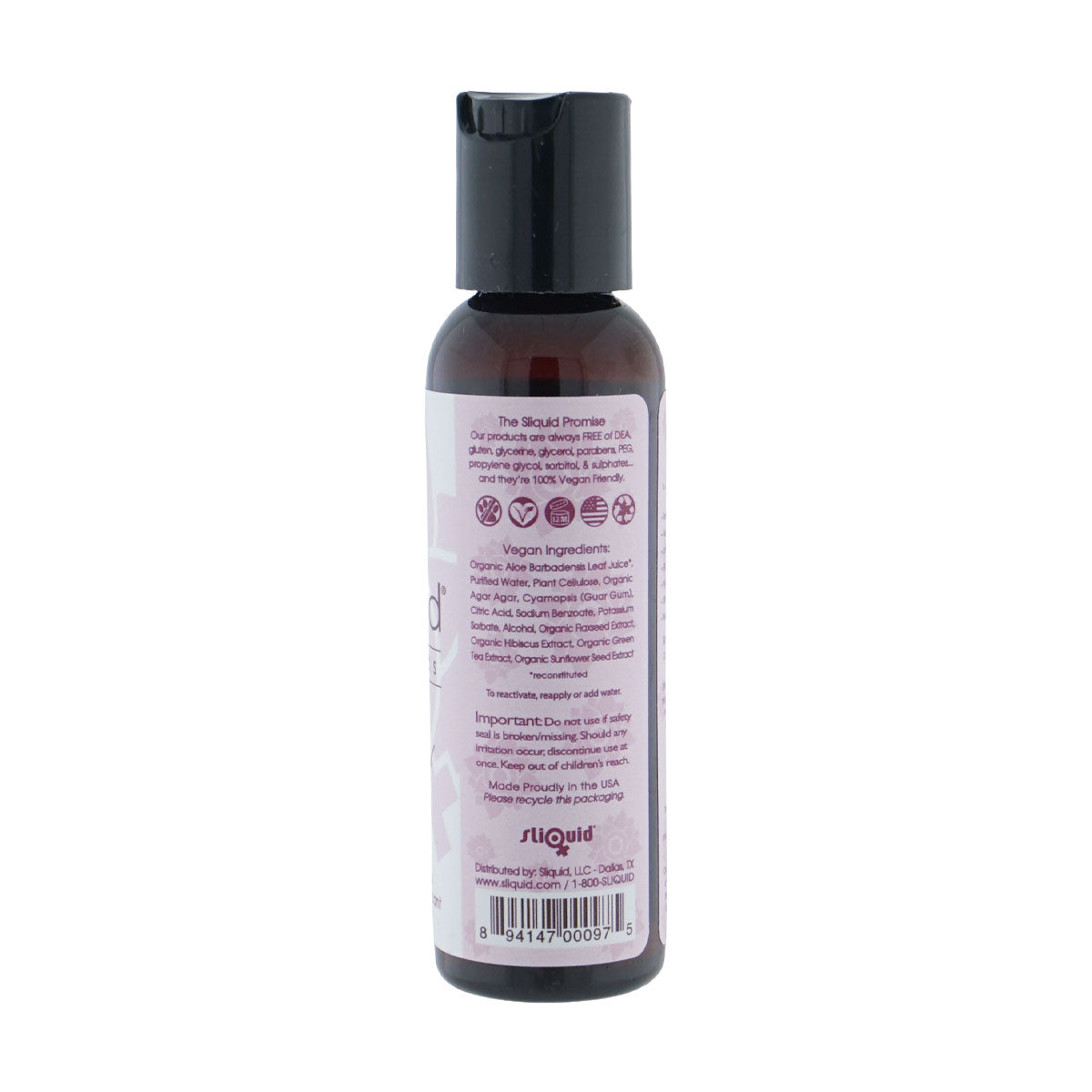 Sliquid Organics Natural Gel Organic Aloe-Based Lubricant 2 Oz > Lube > Water Based