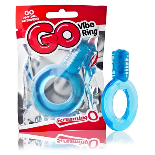 Screaming O Go Vibe Ring – Rechargeable Vibrating Stretch Cock Ring Blue > Cock Ring > Vibrating
