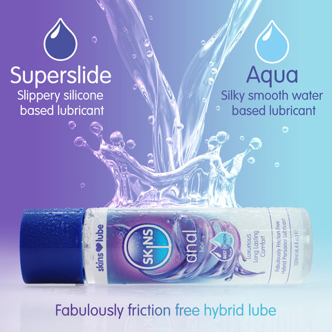 Skins Anal Hybrid Silicone and Water-Based Lubricant 130ml – Hybrid Formula Lubricant > Lube > Anal