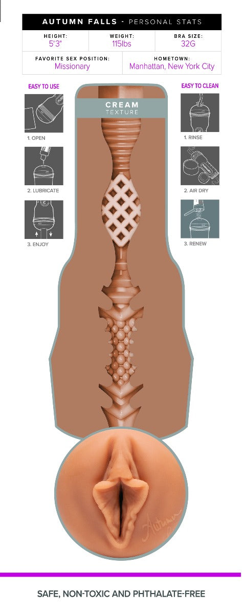 Fleshlight Girls Autumn Falls – Advanced Design Replica Masturbator with Pleasure Bumps Secondary image