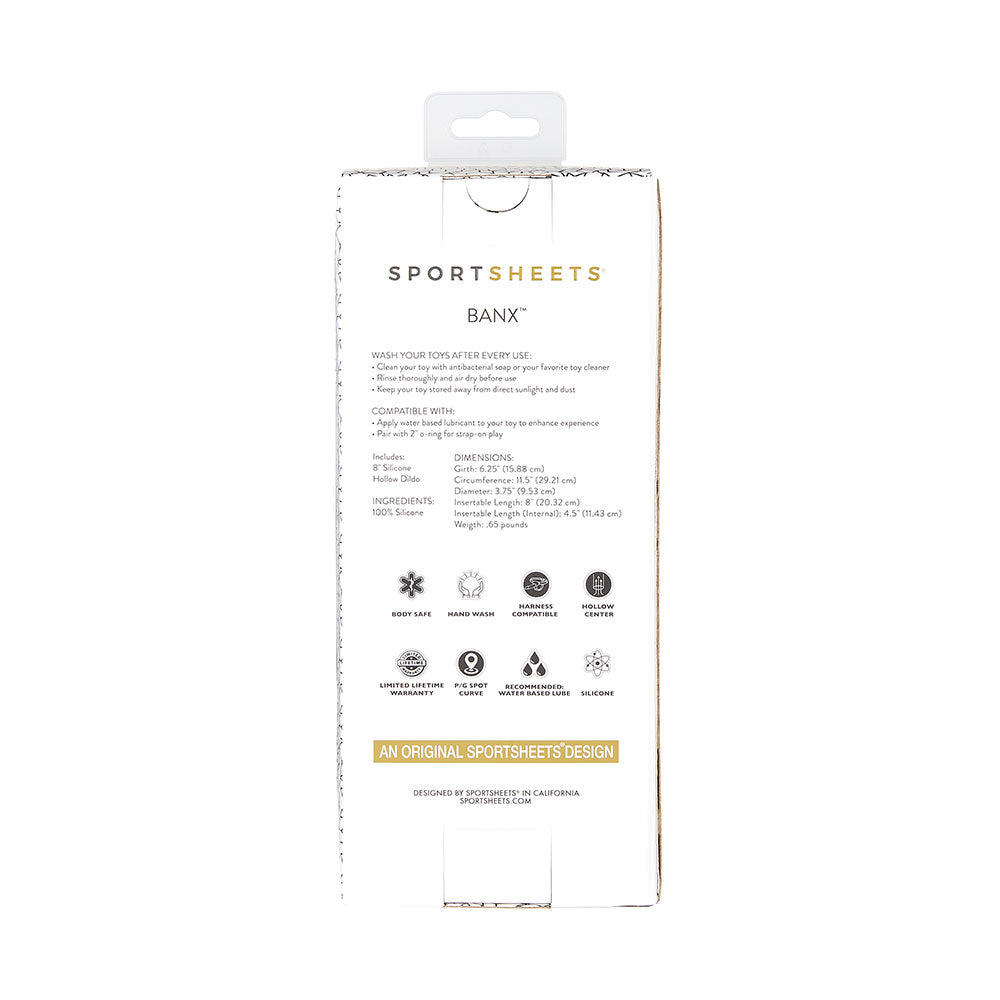 Sportsheets Merge Banx 8-Inch Hollow Silicone Dildo Compatible with Strap-Ons > Dildos > Neutral Dildos