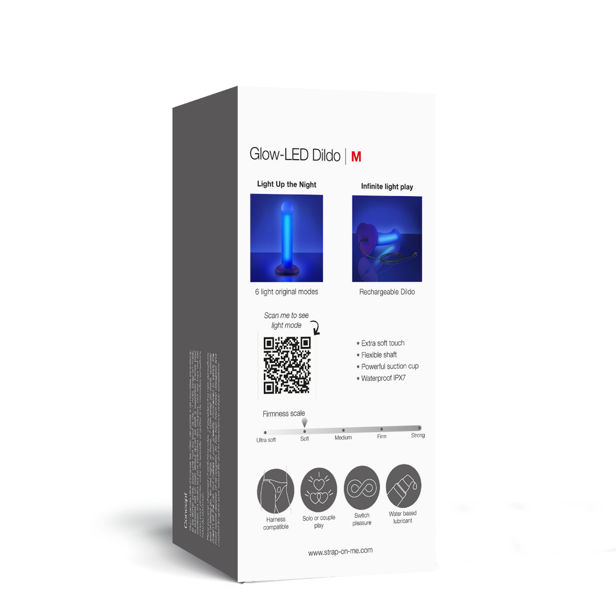 Strap On Me Glow LED Silicone Dildo with Luminous Technology – Medium Dildo > Dildos > Neutral Dildos