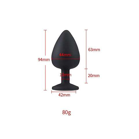 Toosh Black Silicone Large Butt Plug – Smooth Soft Silicone Material > Anal Range > Butt Plugs