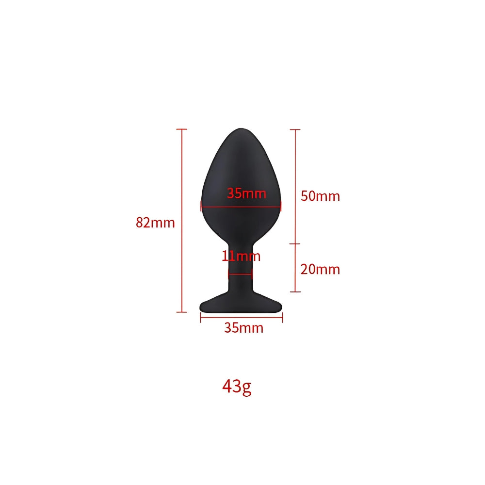 Toosh Black Silicone Medium – Smooth Silicone Butt Plug 3.2 Inch Length 1.35 Inch Width > Anal Range > Butt Plugs