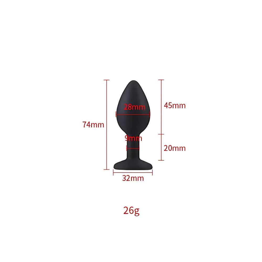 Toosh Black Silicone Small Butt Plug – Soft Silicone Anal Plug with Jewelled Base > Anal Range > Jewel Butt Plugs