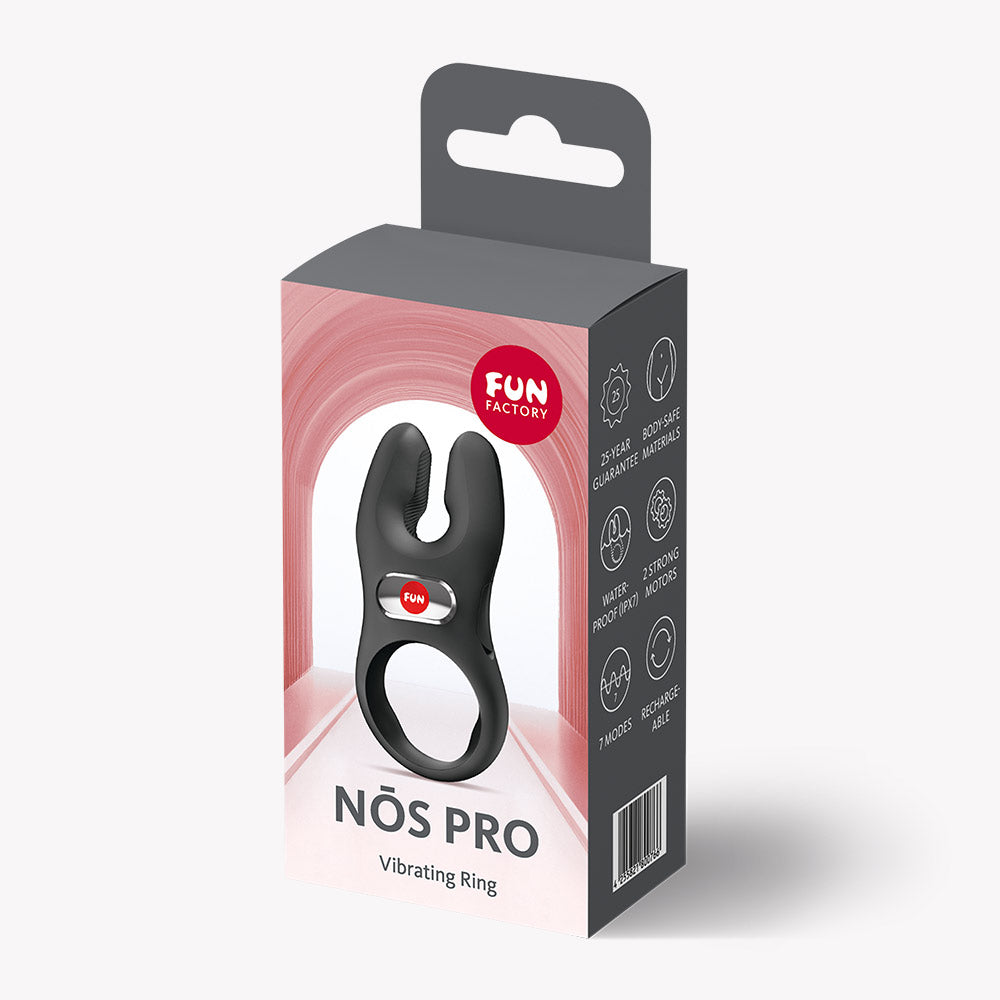 Fun Factory NŌS Classic – USB-C Rechargeable Silicone Vibrating Cock Ring Black > Cock Ring > Vibrating
