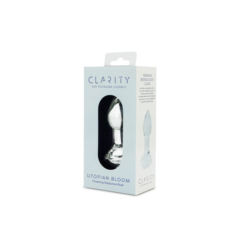 Clarity Utopian Bloom Handcrafted Glass 4.3 Inch Butt Plug > Glass > Dildos