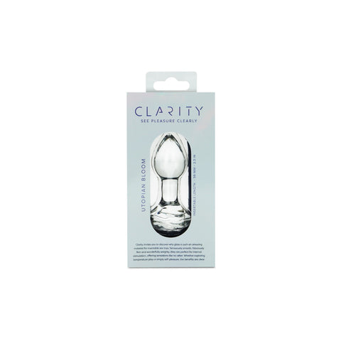 Clarity Utopian Bloom Handcrafted Glass 4.3 Inch Butt Plug > Glass > Dildos