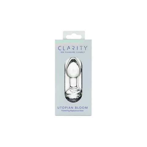 Clarity Utopian Bloom Handcrafted Glass 4.3 Inch Butt Plug > Glass > Dildos