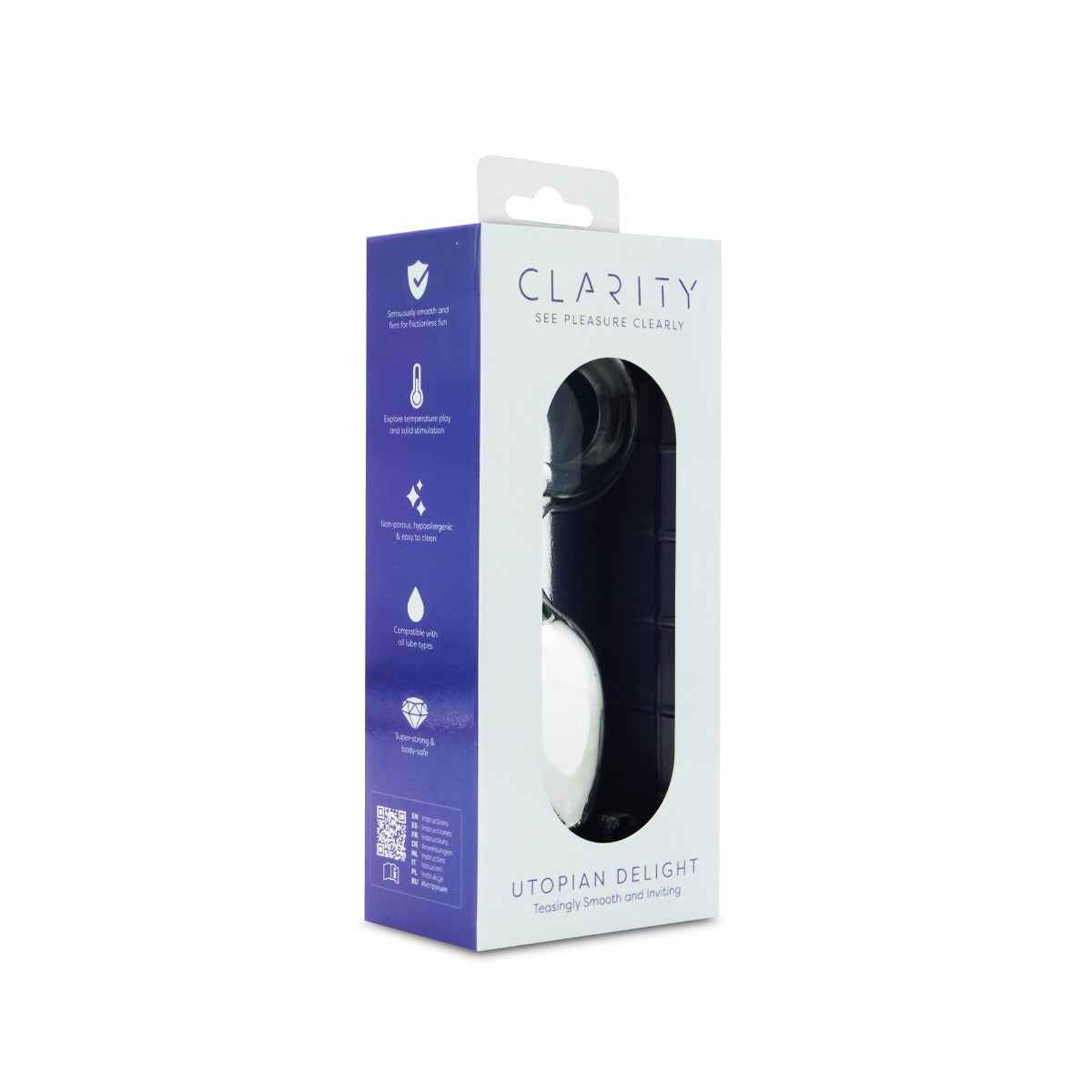 Clarity Utopian Delight – 3.5 Inch Handcrafted Borosilicate Glass Butt Plug > Glass > Dildos