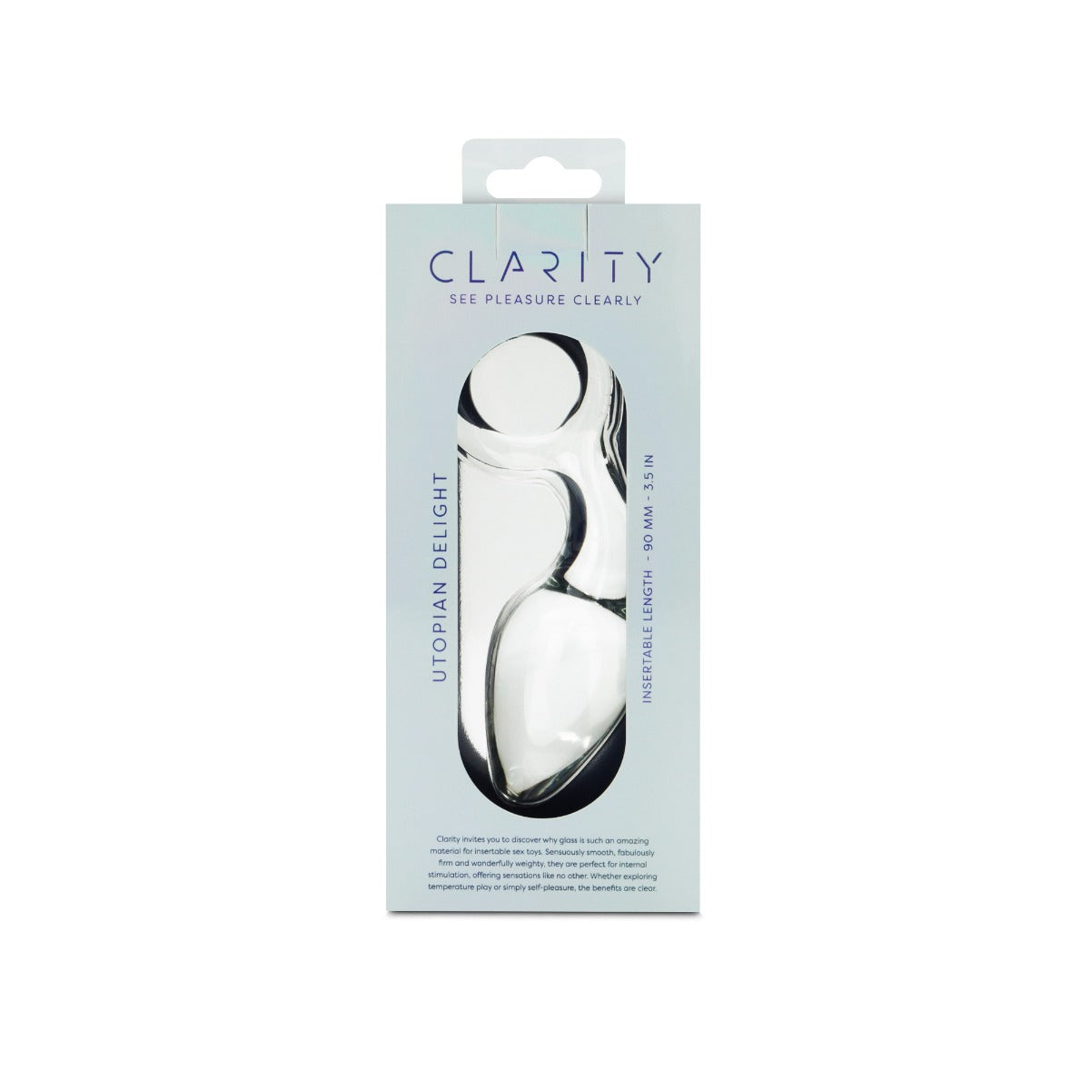 Clarity Utopian Delight – 3.5 Inch Handcrafted Borosilicate Glass Butt Plug > Glass > Dildos