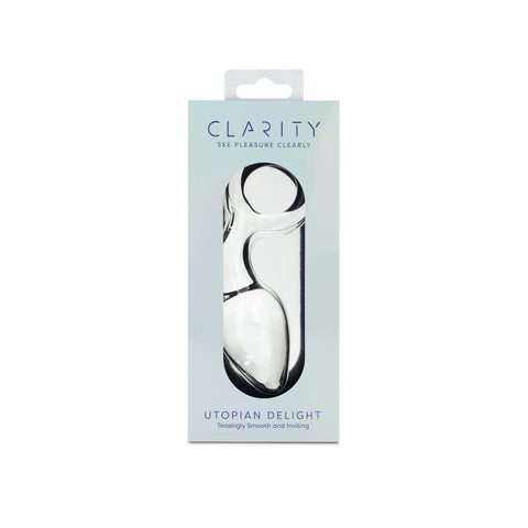 Clarity Utopian Delight – 3.5 Inch Handcrafted Borosilicate Glass Butt Plug > Glass > Dildos