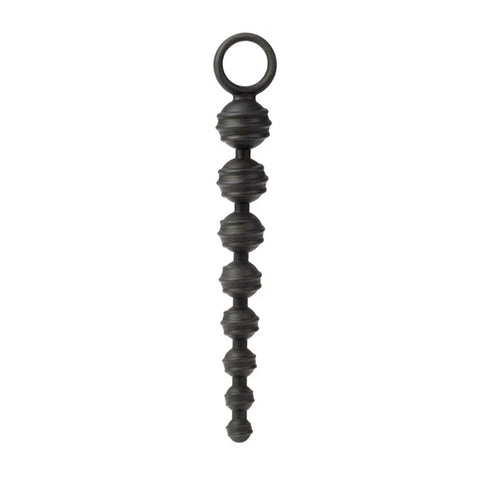 Colt Power Drill Balls – Graduated Ribbed Silicone Anal Beads with Pull Ring Black > Anal Range > Anal Beads