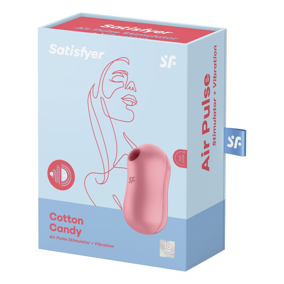 Satisfyer Cotton Candy Lilac Compact Oval Lay-On Vibrator with Pressure Waves and Vibration > Vibrators > Vibrating Pads
