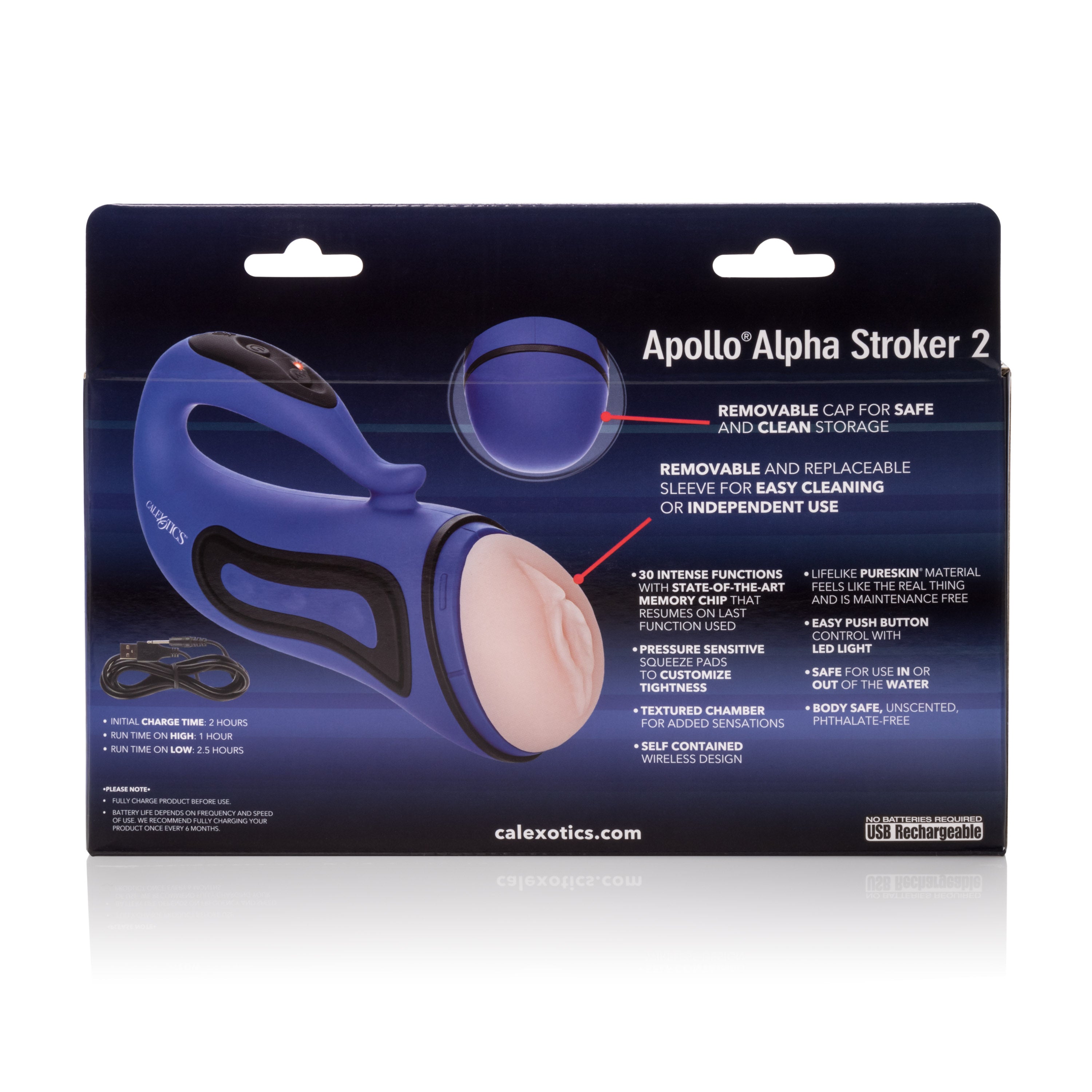 Apollo Alpha Stroker 2 (Blue) – Rechargeable Masturbator > Sex Toys For Men > Masturbators > Vibrating