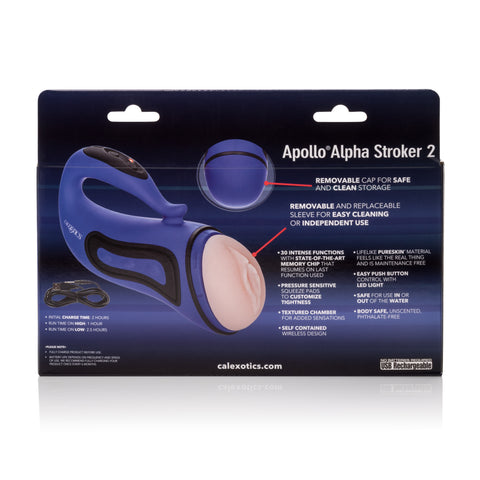 Apollo Alpha Stroker 2 (Blue) – Rechargeable Masturbator > Sex Toys For Men > Masturbators > Vibrating