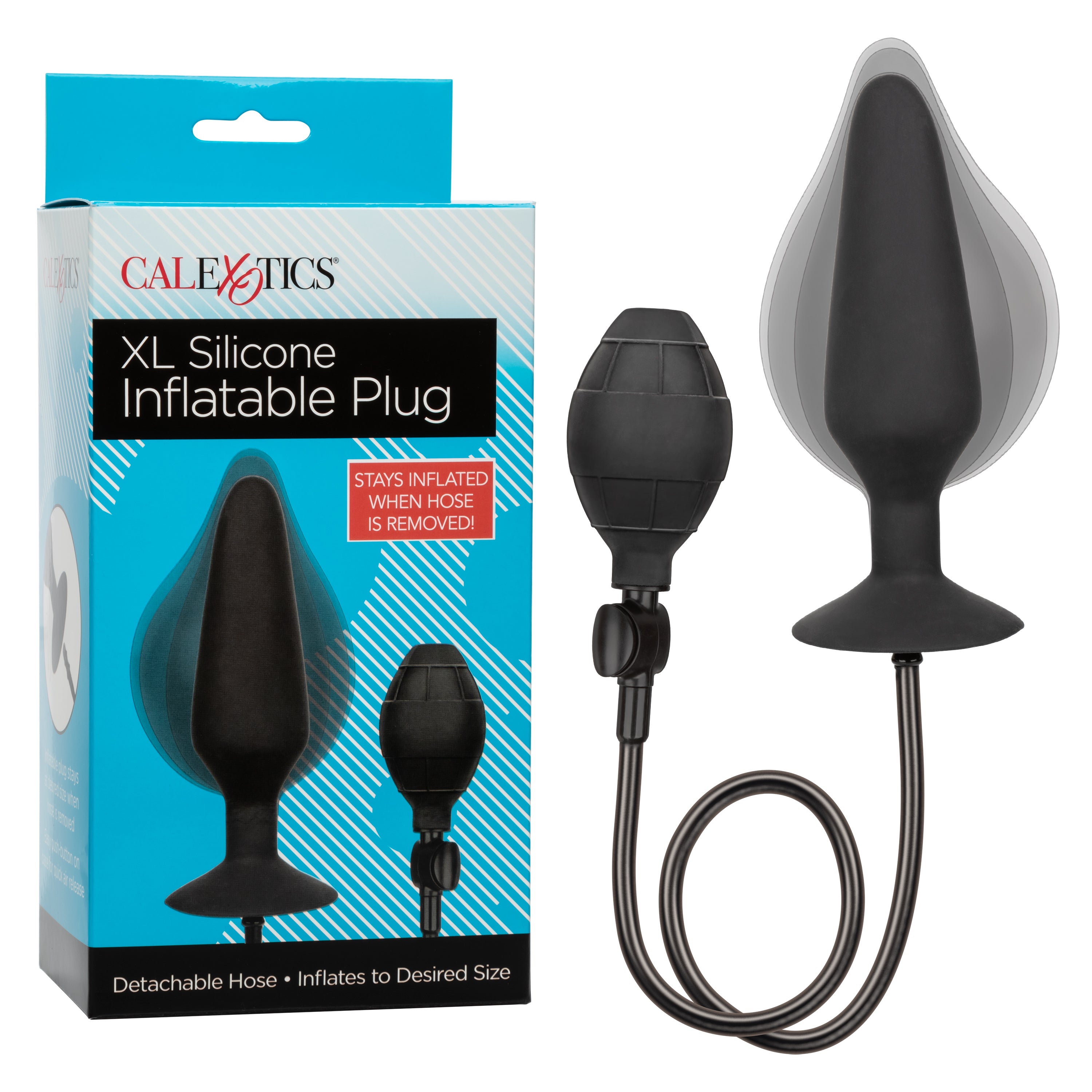 CalExotics XL Silicone Inflatable Plug – Inflatable Anal Plug with Detachable Hose and Squeeze Bulb > Anal Range > Tunnel and Stretchers