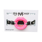 Sex & Mischief Silicone Lips Mouth Gag with 63.5 cm Strap Mouth Gag Pink > Bondage Gear > Gags and Bits