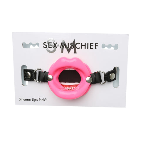 Sex & Mischief Silicone Lips Mouth Gag with 63.5 cm Strap Mouth Gag Pink > Bondage Gear > Gags and Bits