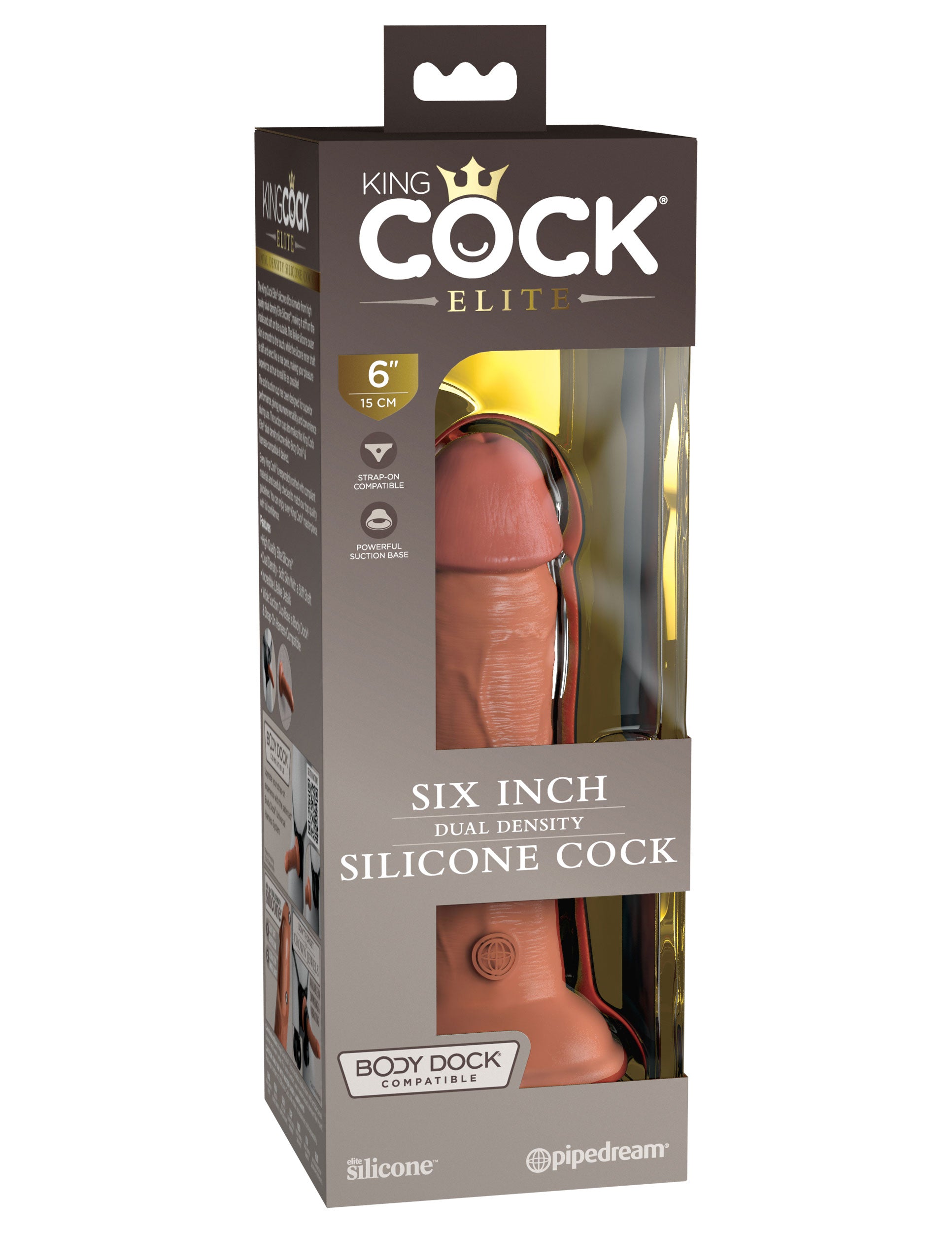 King Cock Elite 6 Inch Dual Density Dildo (Caramel) – Realistic Dildo > Dildos > Realistic Dildos