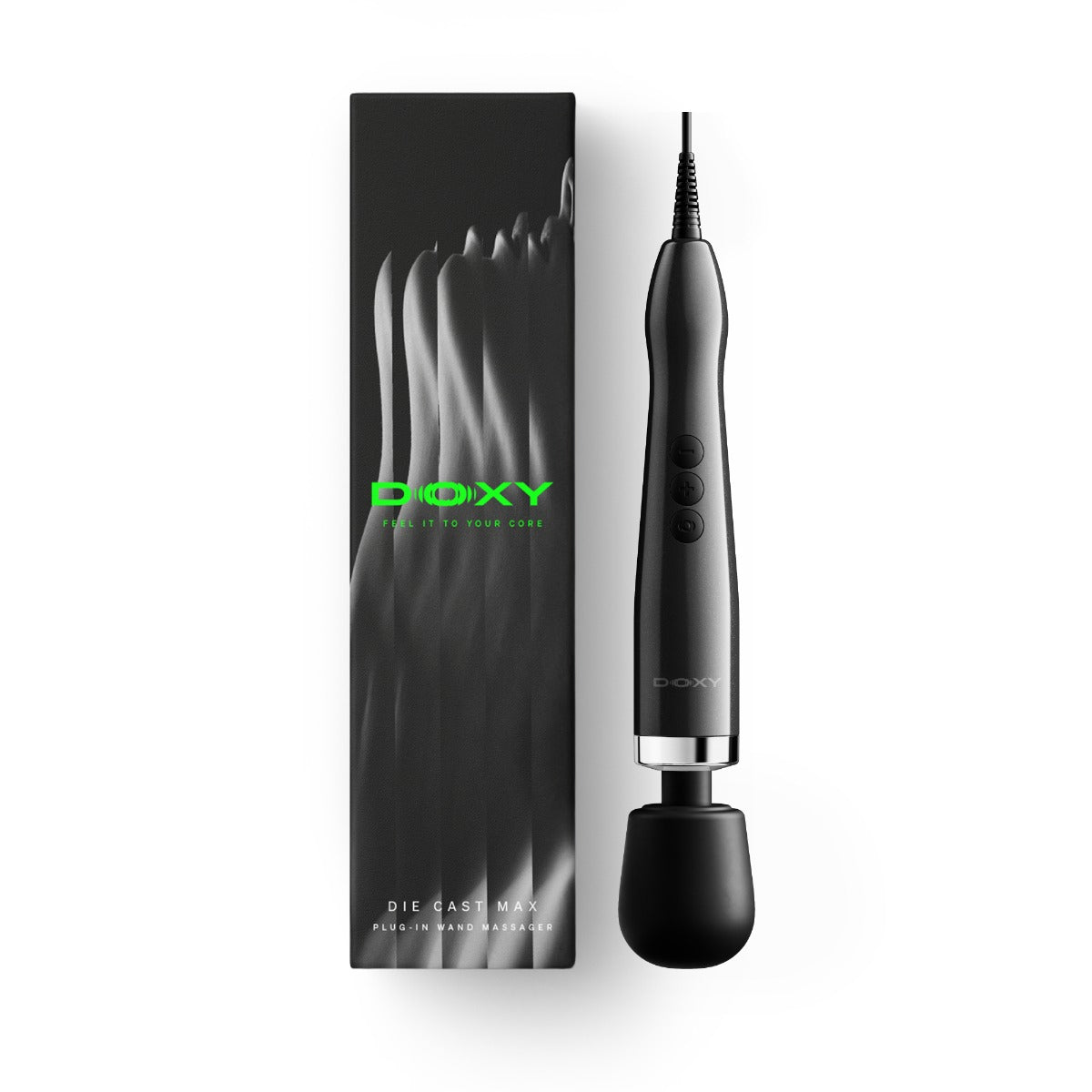 Doxy 2.0 Die Cast Max – Plug-In Metal Wand Massager Black > Sex Toys > Massage Wands