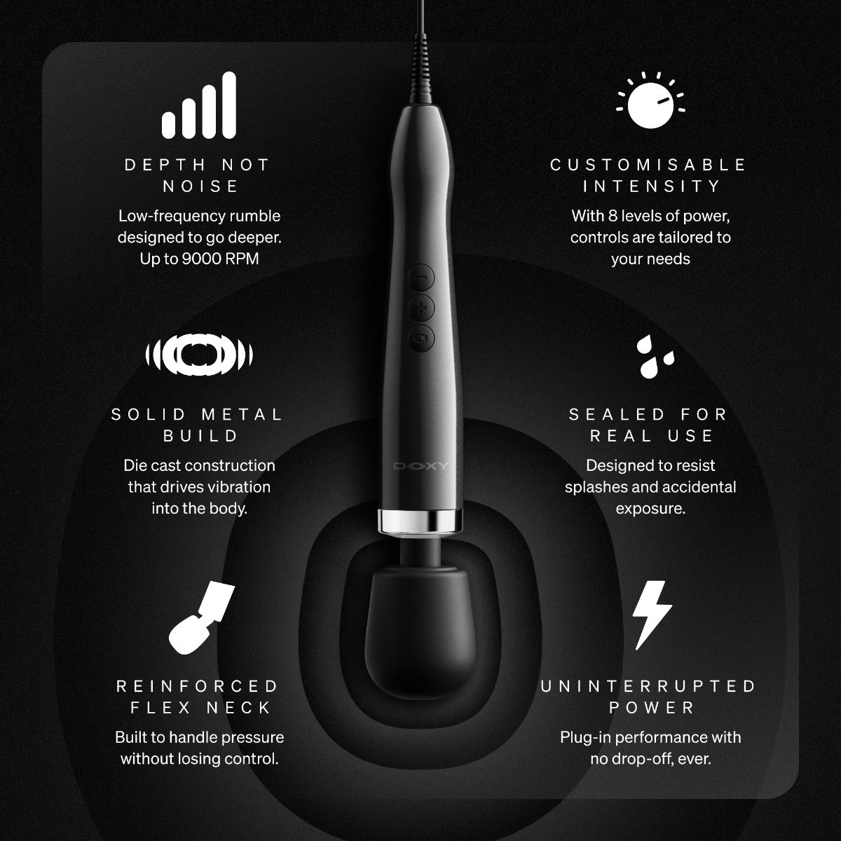 Doxy 2.0 Die Cast Max – Plug-In Metal Wand Massager > Sex Toys > Massage Wands