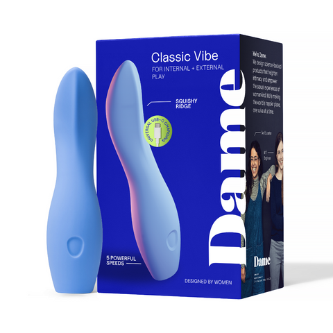 Dame Dip Classic Vibrator – Body-Safe Materials with 5 Intensity Levels Internal and External Use Default Title > Vibrators > Standard Vibrators