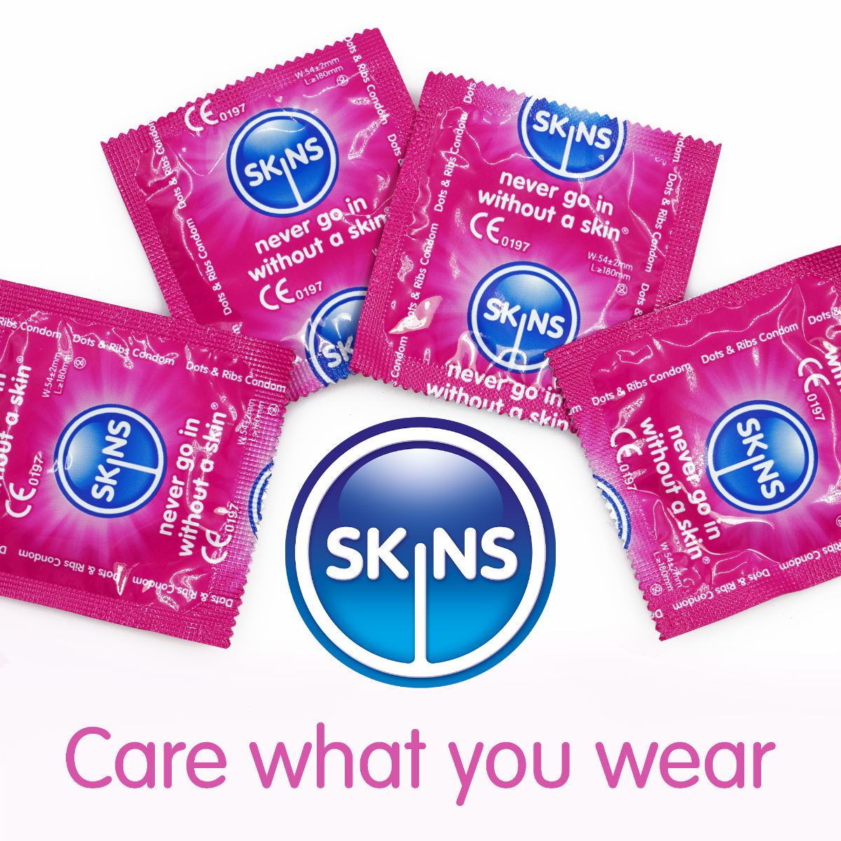 Skins Dots and Ribs Condoms – Textured Condom for Enhanced Sensation - Bulk 500 Pack > Essentials > Condoms