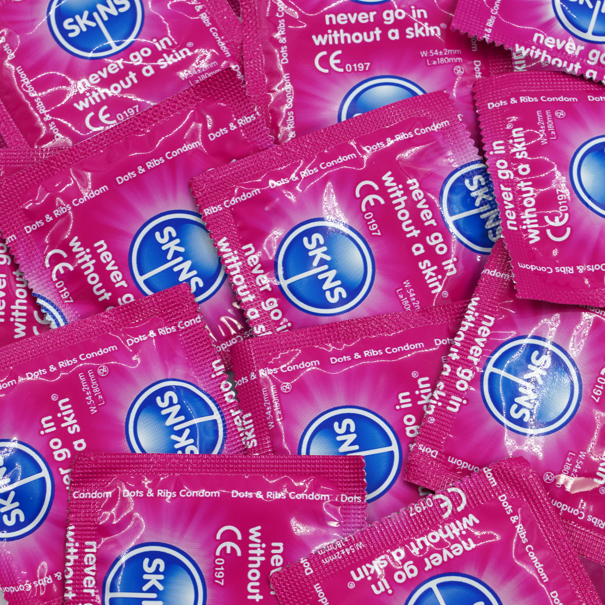 Skins Dots and Ribs Condoms – Textured Condom for Enhanced Sensation - Bulk 500 Pack Default Title > Essentials > Condoms