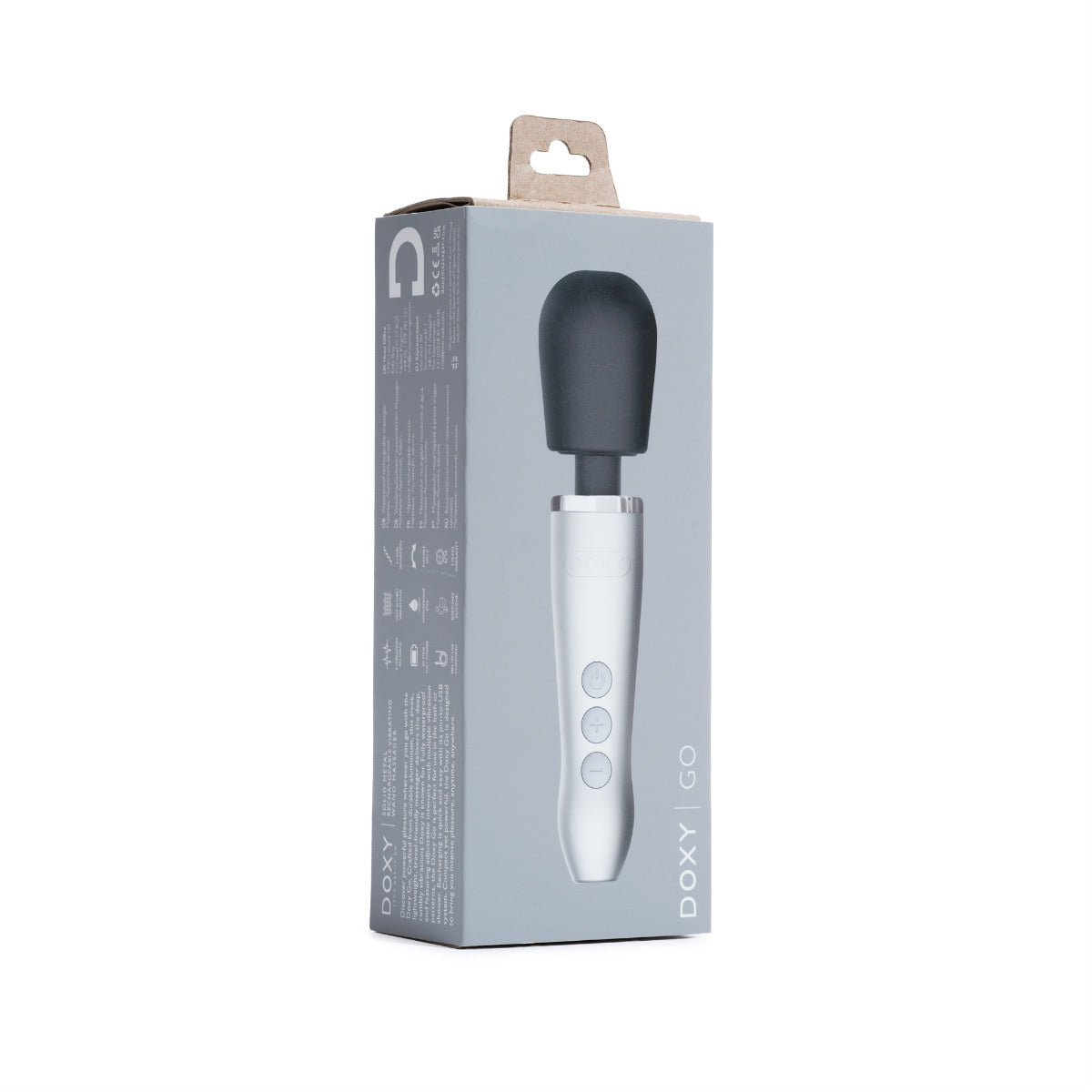 Doxy Go Brushed Metal – Compact Powerful Rechargeable Wand Massager > Sex Toys > Mini Massagers