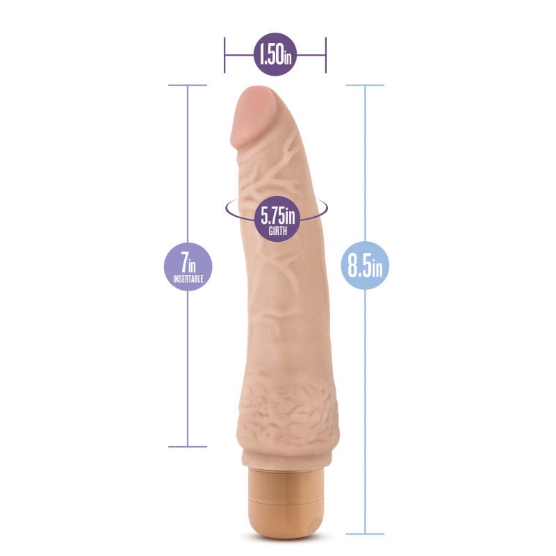 Dr Skin Cock Vibe 7 8.5 Inch Vibrating Cock Beige DONGS Vibrating