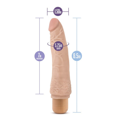 Dr Skin Cock Vibe 7 8.5 Inch Vibrating Cock Beige DONGS Vibrating