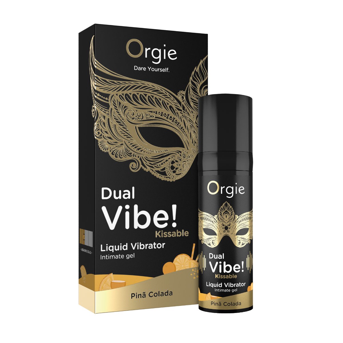 Orgie Dual Vibe Kissable Liquid Vibrator Pina Colada Flavour 15ml > Lube > Oral Gels & Sprays