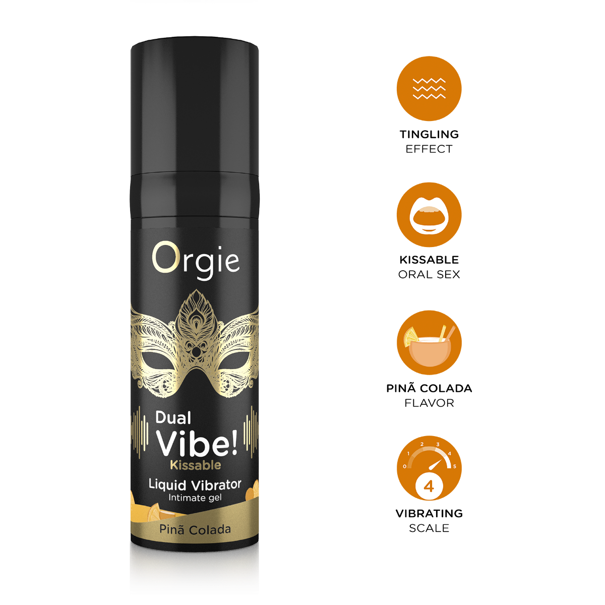 Orgie Dual Vibe Kissable Liquid Vibrator Pina Colada Flavour 15ml Secondary image