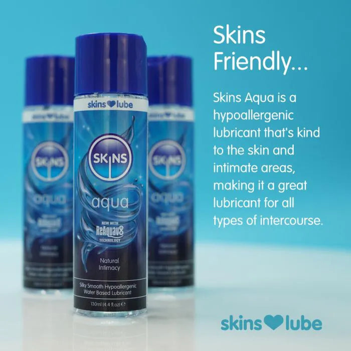 Skins Aqua Water-Based Lubricant 4.4 oz Medical-Grade with ReAquav8 Technology > Lube > Water Based