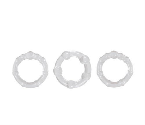 Ns Novelties Renegade Intensity Stretch Cock Ring Set Clear Clear COCK RING Set